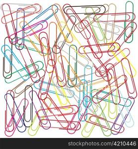 Vector illustration of funky background with a lot of paper clips - useful for school or office concepts