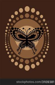 Vector illustration of funky butterfly in retro style