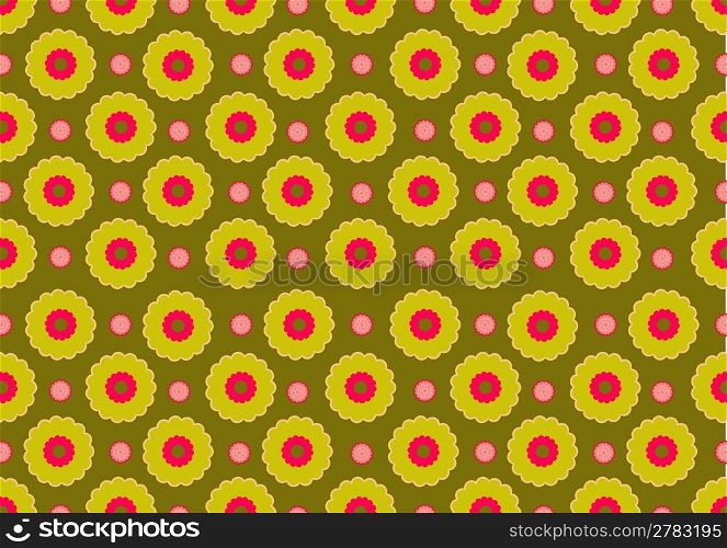 Vector illustration of funky flowers abstract pattern
