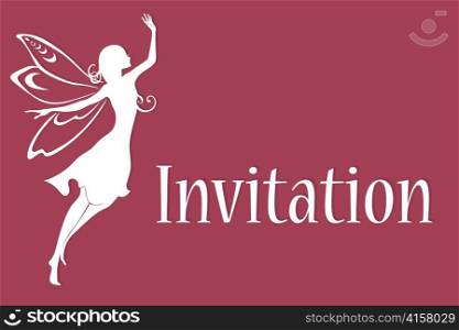 Vector illustration of funky invitation with cool fairy