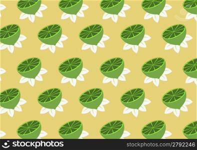 Vector illustration of funky lemons pattern on the beige background