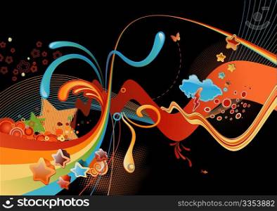 Vector illustration of funny Candy background.