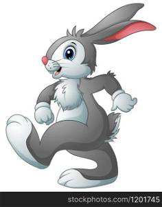 Vector illustration of Funny rabbit cartoon