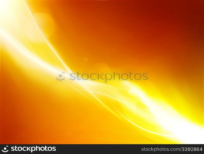 Vector illustration of futuristic orange abstract glowing background