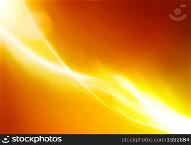 Vector illustration of futuristic orange abstract glowing background