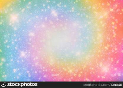 Vector illustration of galaxy rainbow background and pastel color.