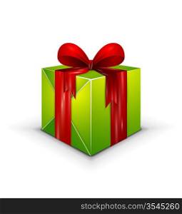 Vector illustration of gift with ribbon