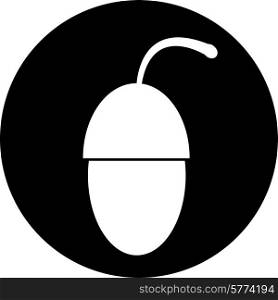 Vector illustration of glossy acorn on white background