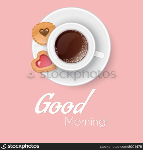 Vector illustration of Good morning with coffee