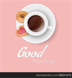 Vector illustration of Good morning with coffee