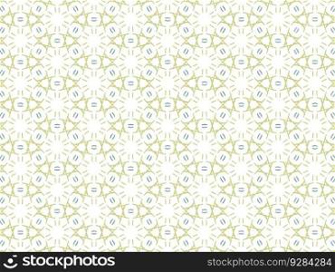Vector Illustration of Green Abstract Mandala or Ikat Texture Seamless Pattern for Wallpaper Background. 