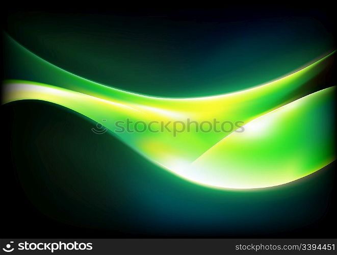 Vector illustration of green futuristic abstract glowing background