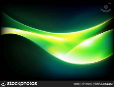 Vector illustration of green futuristic abstract glowing background