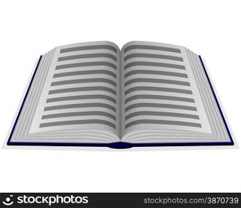 Vector illustration of green opened book with line