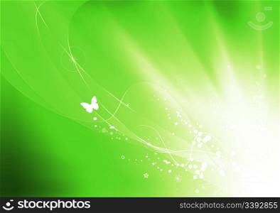 Vector illustration of green summer abstract nature background