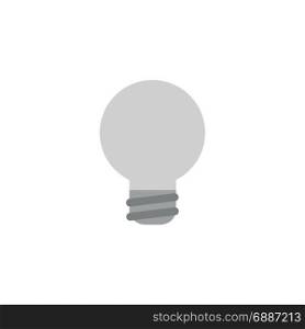 Vector illustration of grey light bulb icon on white background with flat design style