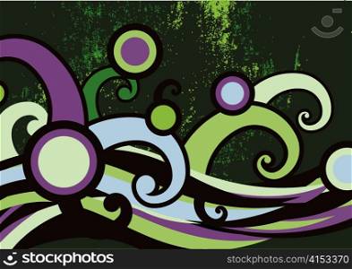 Vector illustration of grunge dance party invitation abstract background