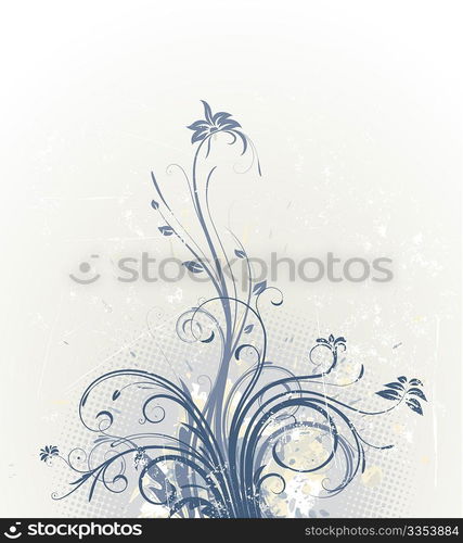 Vector illustration of Grunge Floral Background