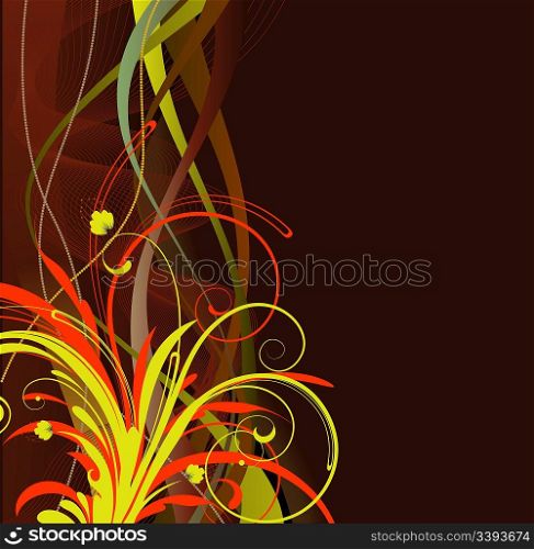 Vector illustration of Grunge Floral Background