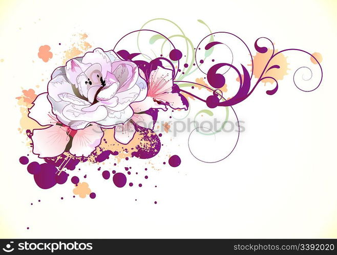 Vector illustration of grunge Floral Decorative background