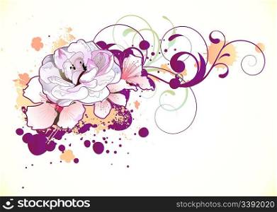 Vector illustration of grunge Floral Decorative background