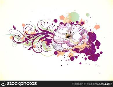 Vector illustration of grunge Floral Decorative background