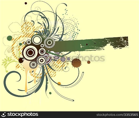 Vector illustration of Grunge Floral frame