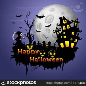 Vector illustration of Halloween party poster