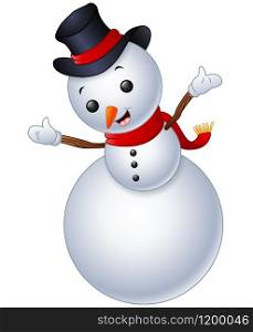 Vector illustration of Happy christmas snowman