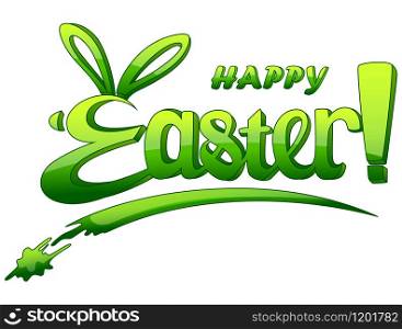 Vector illustration of Happy Easter lettering isolated on white background