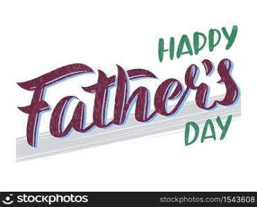 Vector illustration of Happy Father&rsquo;s day text for cards, stickers, for any type of artworks, banner, announcement and poster. Hand drawn calligraphy, lettering, typography for Father&rsquo;s day event.