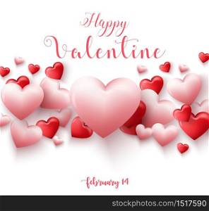 Vector illustration of Happy valentines day background with hearts balloon isolated on white background