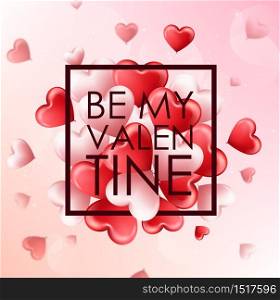 Vector illustration of Happy valentines day with pink background