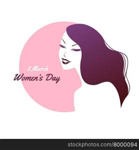 Vector illustration of Happy Women Day pink background