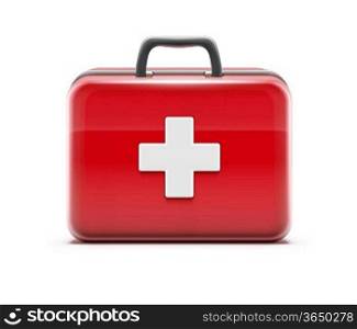 Vector illustration of healthcare concept with first aid box icon