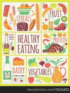 Vector illustration of Healthy Food. Elements for design. Vector illustration of Healthy Food.