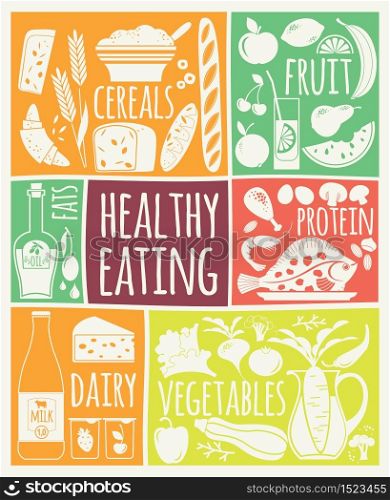Vector illustration of Healthy Food. Elements for design. Vector illustration of Healthy Food.
