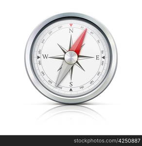 Vector illustration of highly detailed compass isolated on a white background.