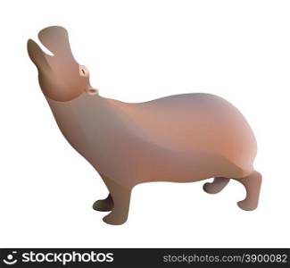 Vector illustration of hippopotamus isolated on a white background