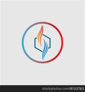 vector illustration of hot and cold logo icon 