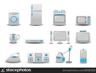 Vector illustration of Household Appliances icons. You can decorate your website, application or presentation with it.