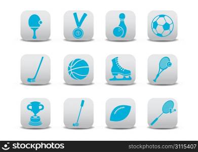 Vector illustration of icon set or design elements relating to sports