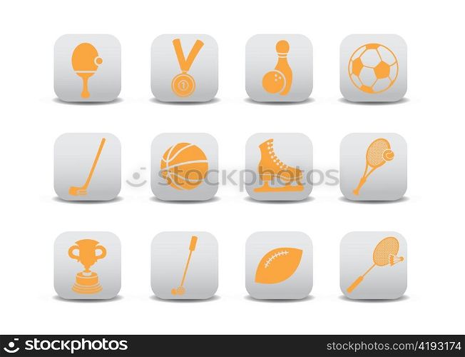 Vector illustration of icon set or design elements relating to sports