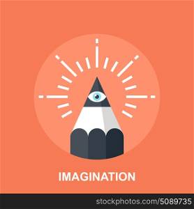 Vector illustration of imagination flat design concept.. Imagination