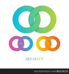 Vector illustration of Infinity sign, different colored