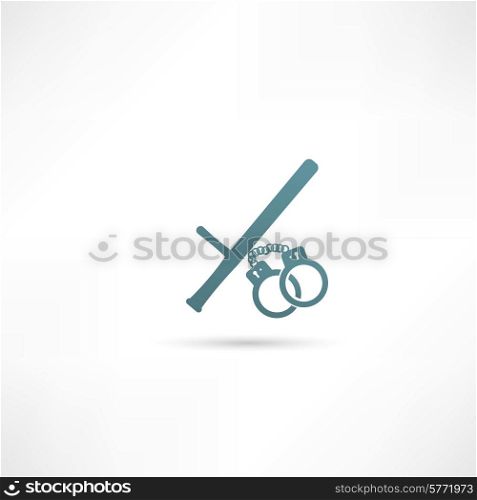 Vector illustration of isolated modern police icon.