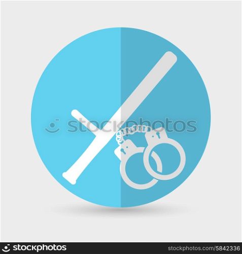 Vector illustration of isolated modern police icon.