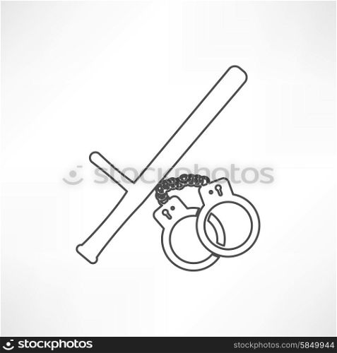 Vector illustration of isolated modern police icon