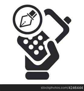 Vector illustration of isolated phone icon. Vector illustration of single isolated phone icon