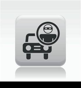 Vector illustration of isolated thief car icon. Vector illustration of single isolated thief car icon